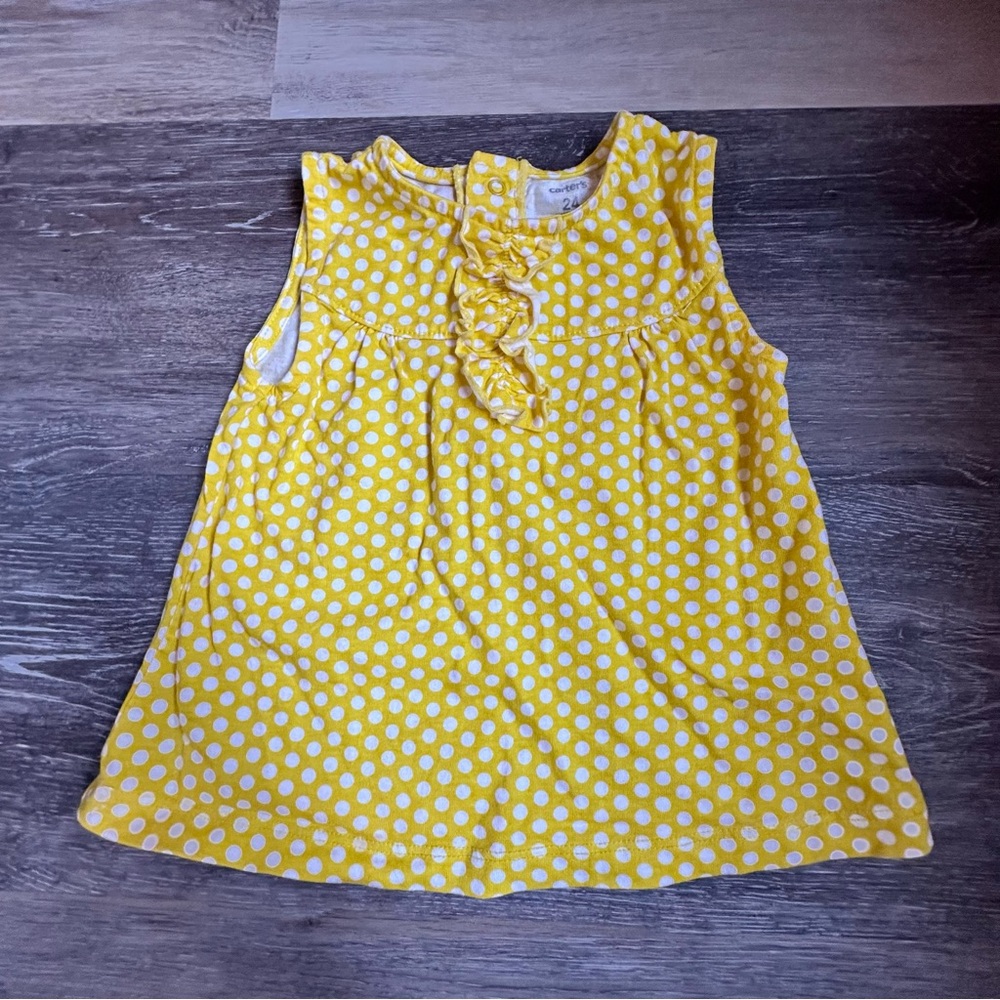 Carter's Yellow Polka Dot Top 24M